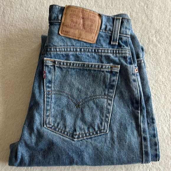 Vintage Levi’s 550‎ Relaxed Fit Tapered Leg Denim Jeans 11 S Waist 30 Made USA - Picture 1 of 13